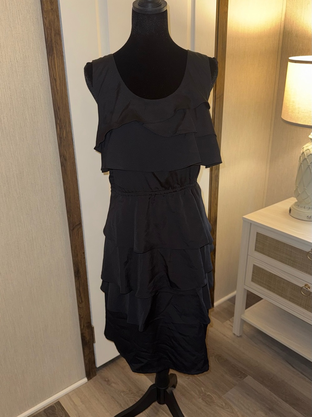 Apt. 9 Black Tiered Ruffle Midi Dress